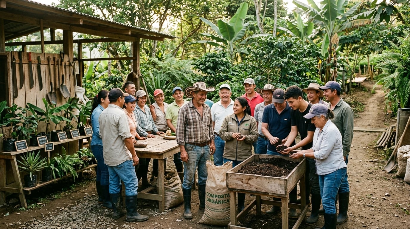 Equipo de apicultores de RaizAgua trabajando en colmena